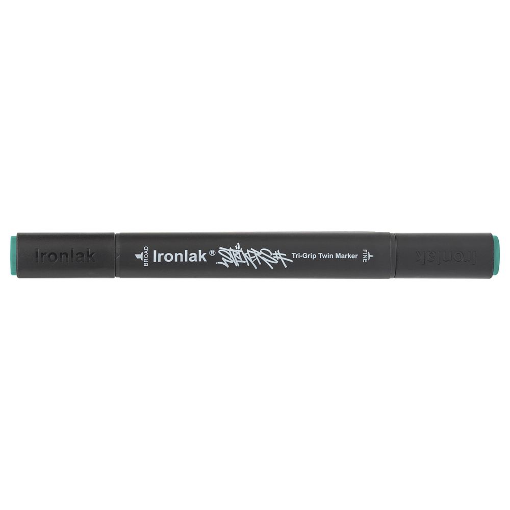 Ironlak Tri-Grip Twin Marker Turquoise Green Light