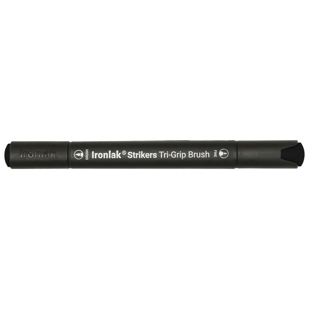 Ironlak Tri-Grip Brush Marker Black