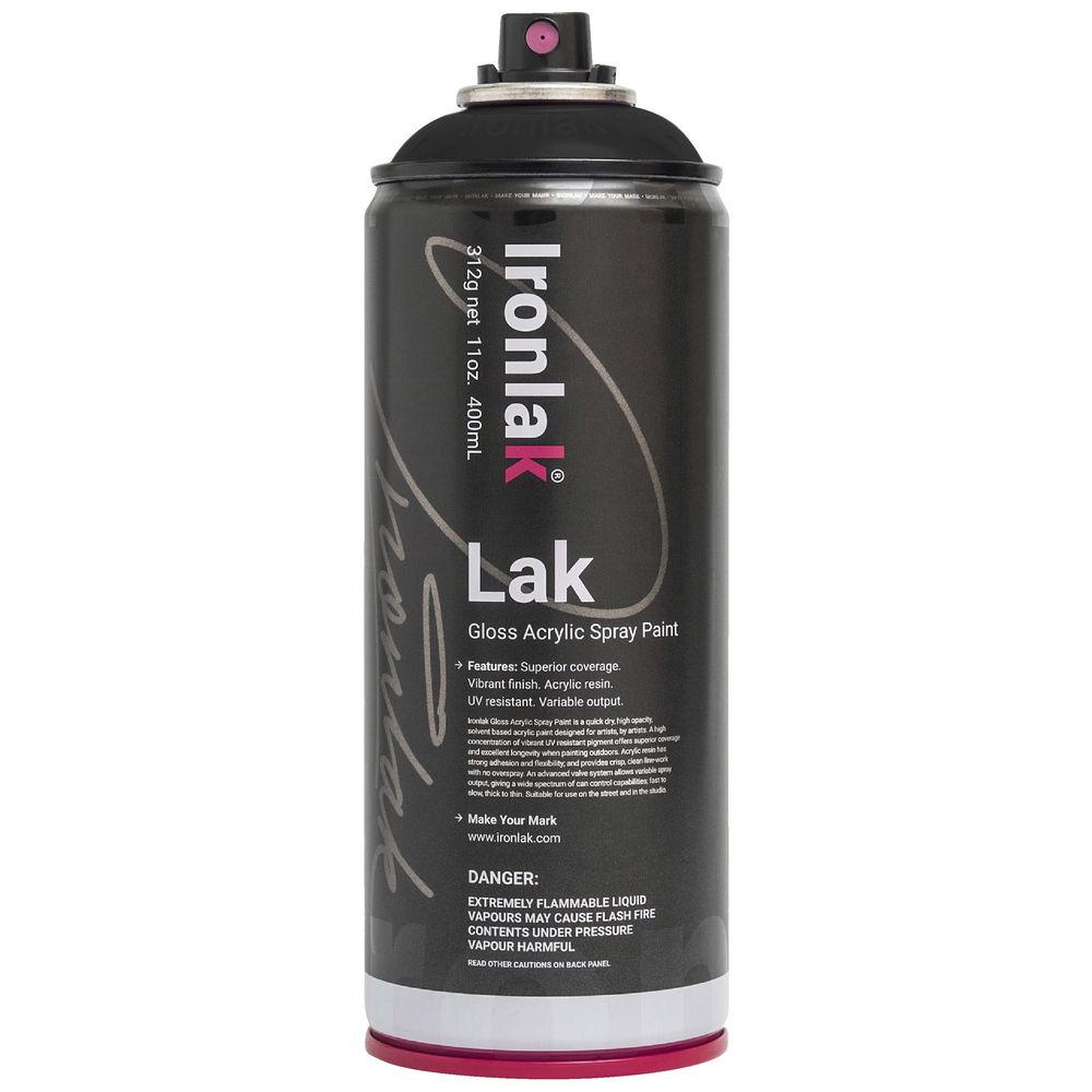 Ironlak Spray Paint 400mL Matt Black