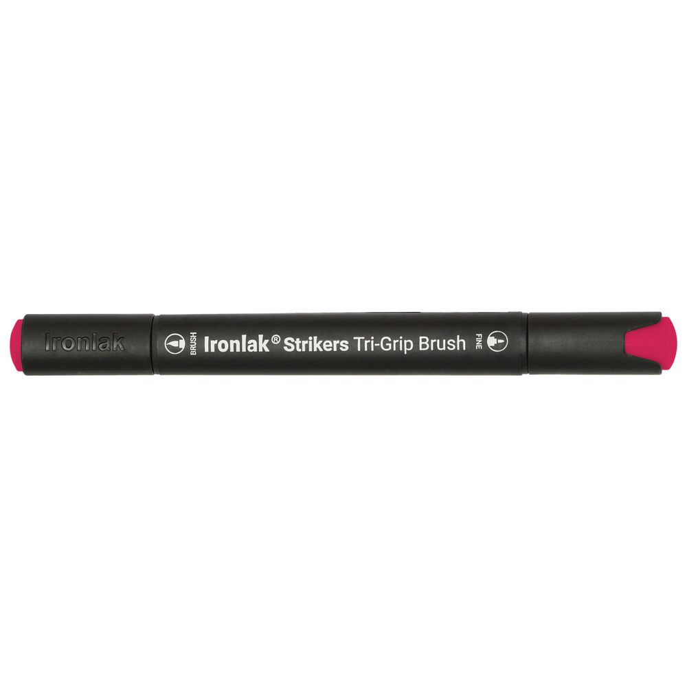 Ironlak Strikers Tri-Grip Brush Marker Cherry Pink