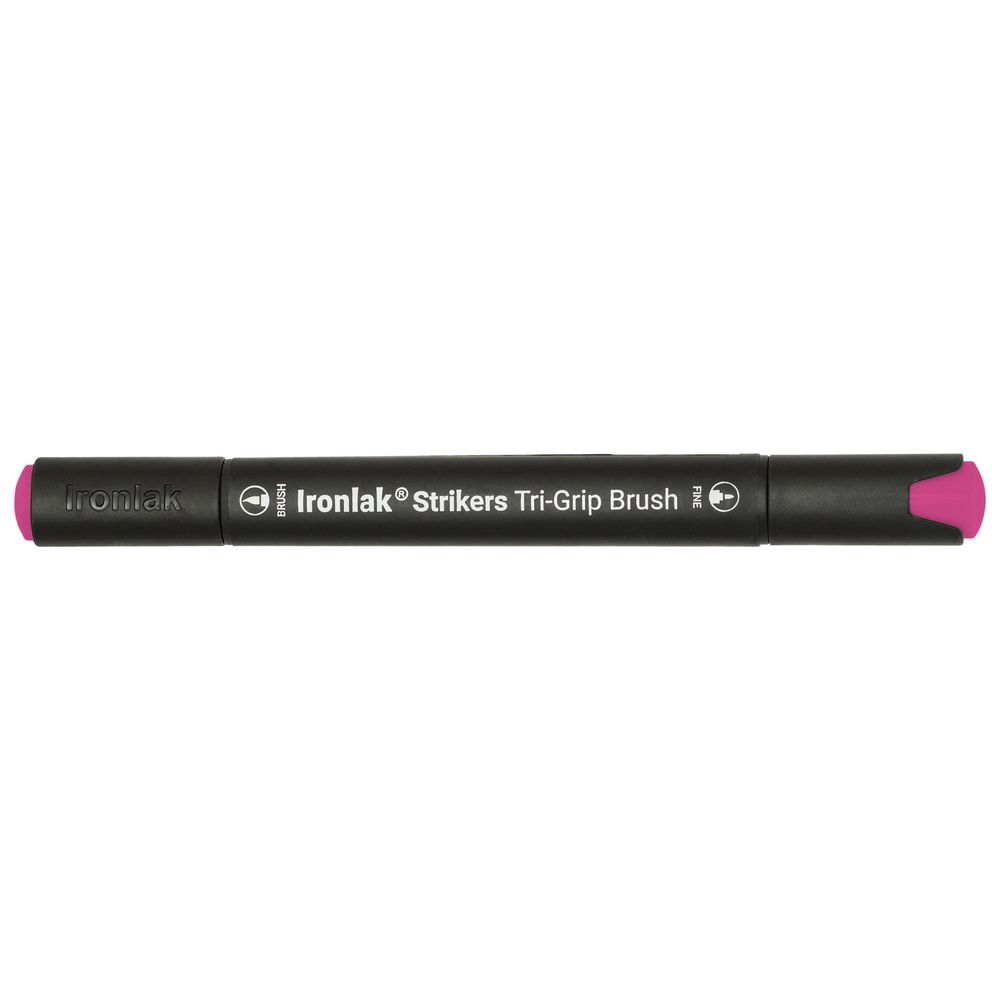 Ironlak Tri-Grip Brush Marker Vivid Pink