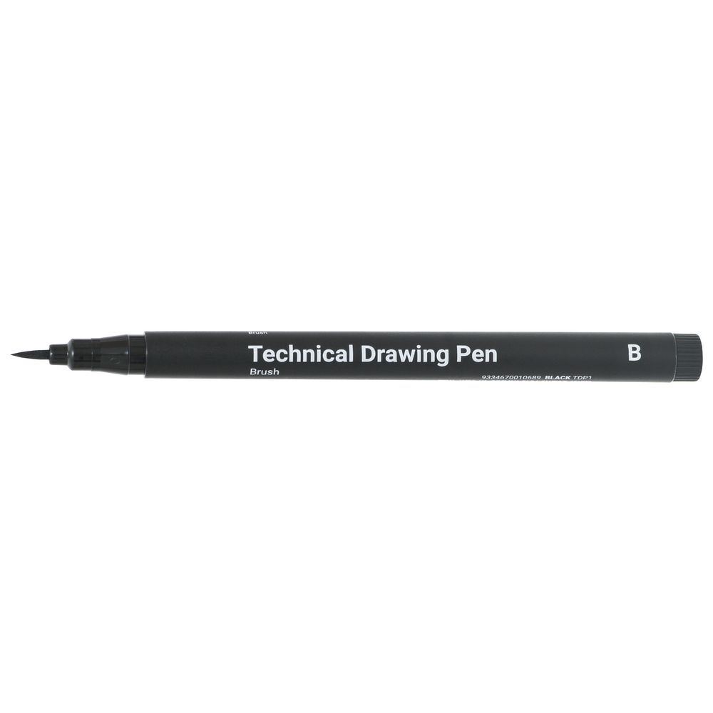 Ironlak Drawing Pen 1mm Brush Black