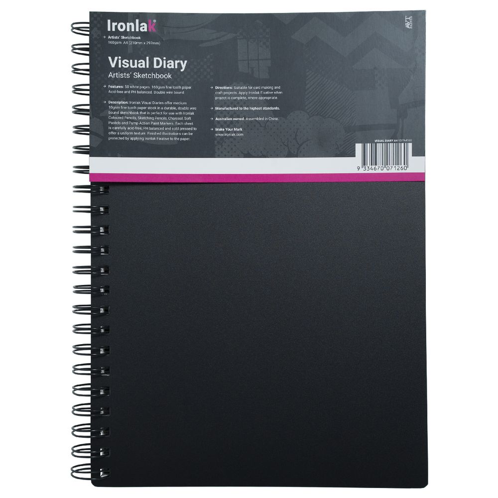 Ironlak Visual Diary A4 100 Page White