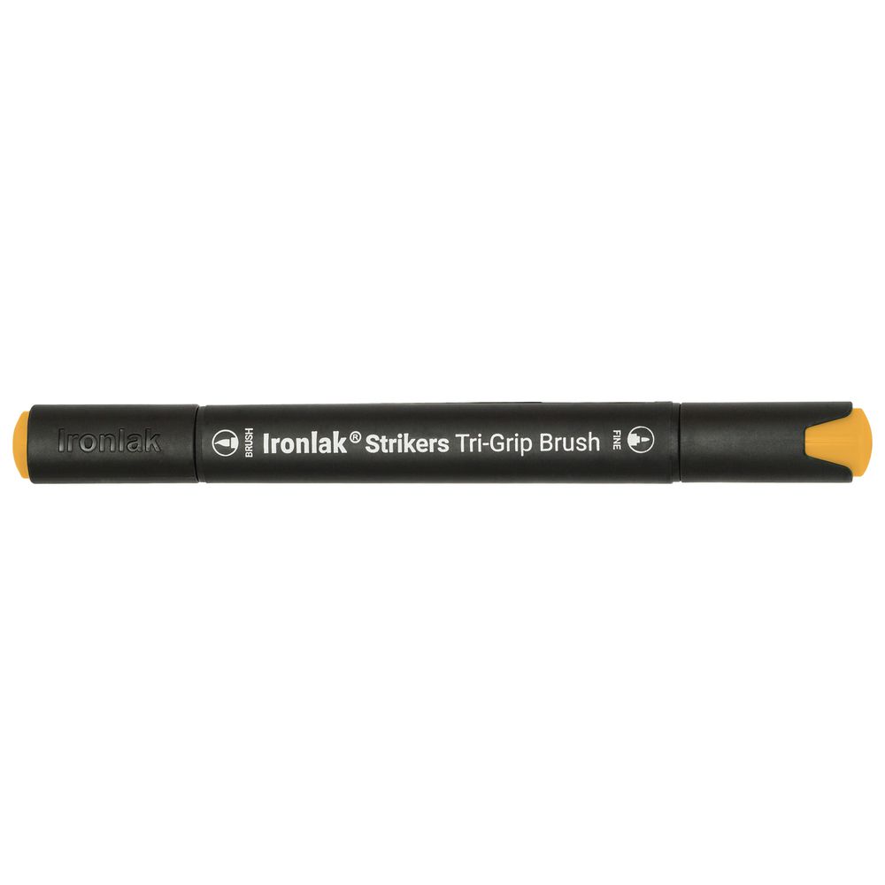 Ironlak Strikers Tri-Grip Brush Marker Melon Yellow
