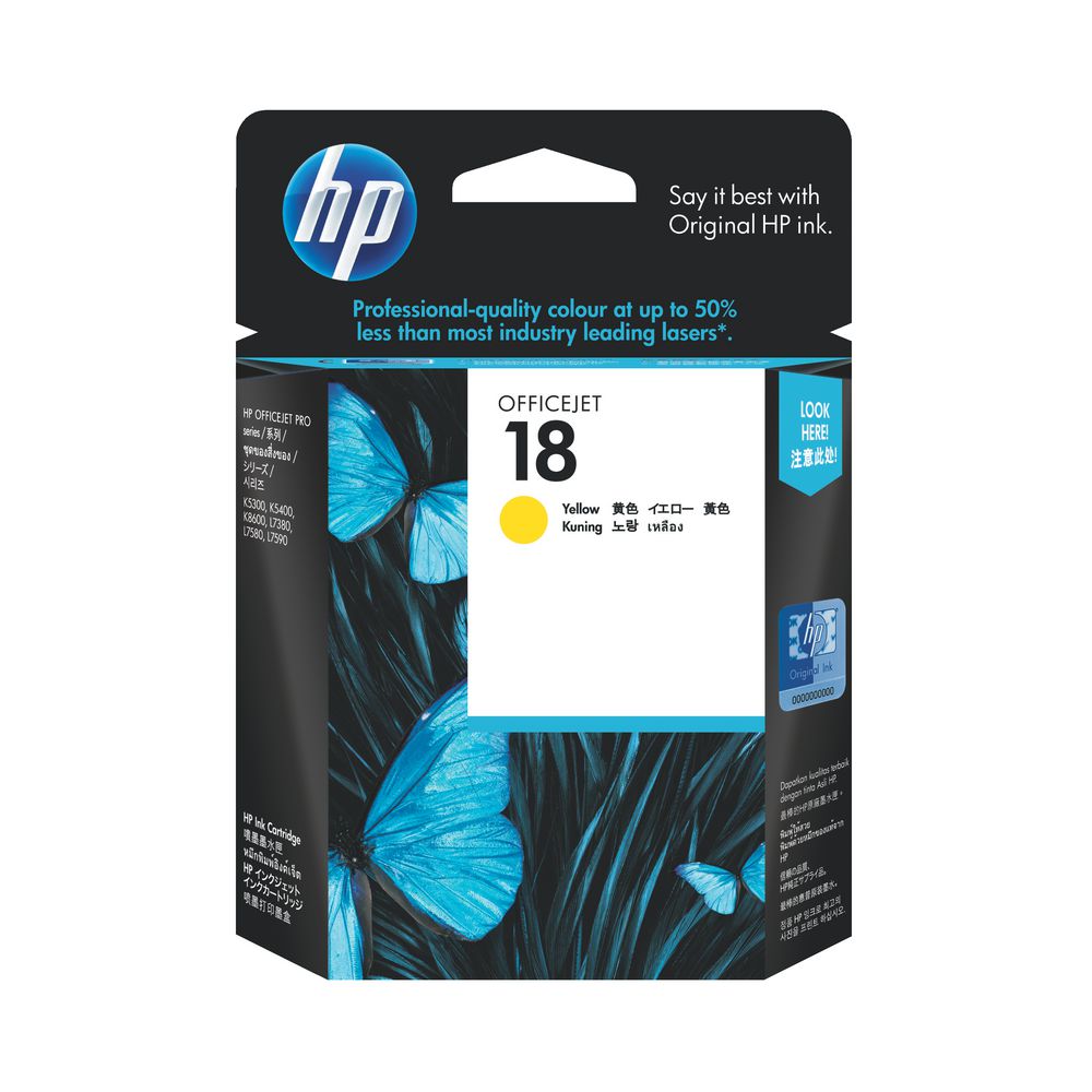 HP 18 Ink Cartridge Yellow