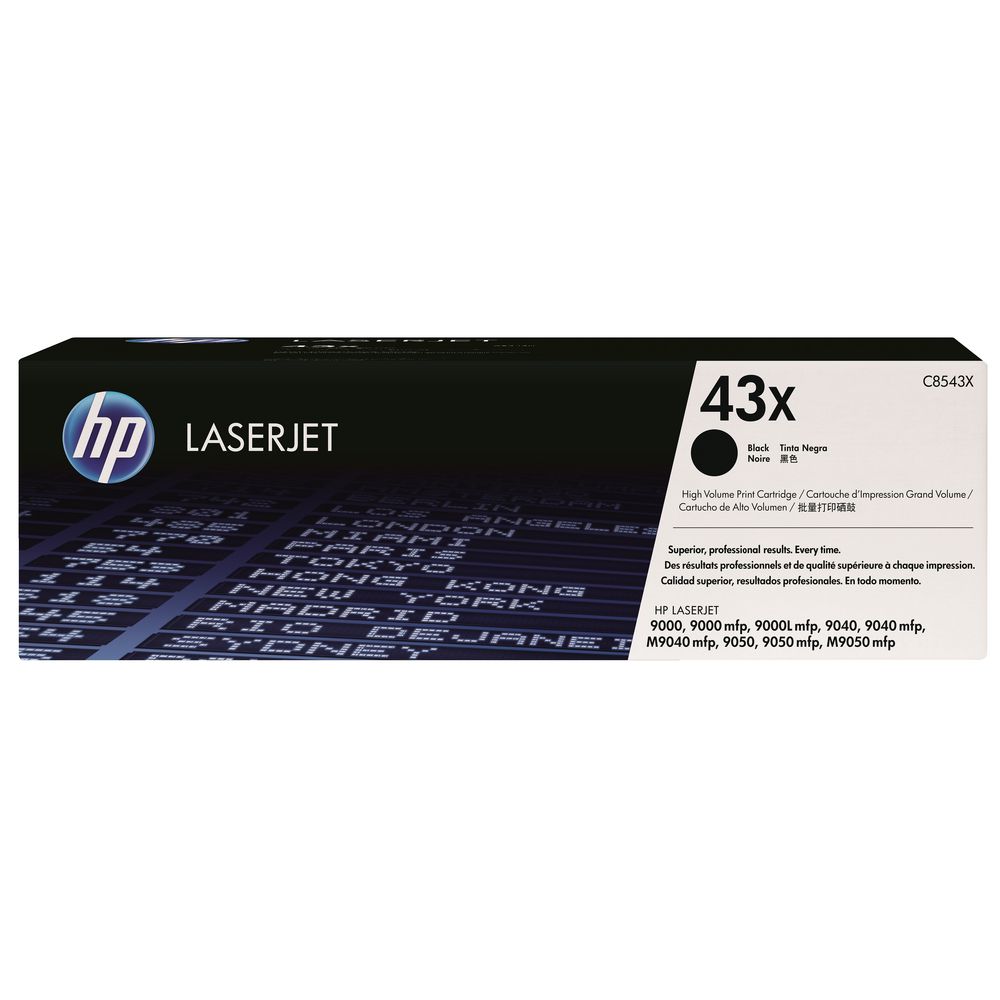 HP 43X High Yield LaserJet Toner Cartridge Black C8543X