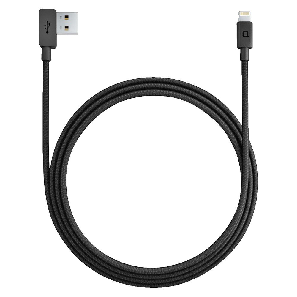 Zus Durable 90 Degree Lightning Cable 1.2m Black