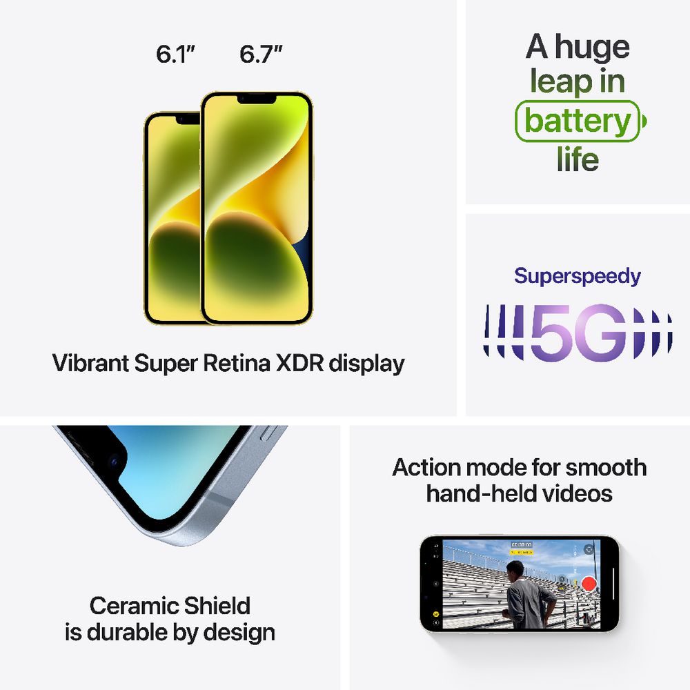 アップル iPhone14 128GB イエロー au アップル、「iPhone 14/14 Plus」新色イエローを本日3月10日22時