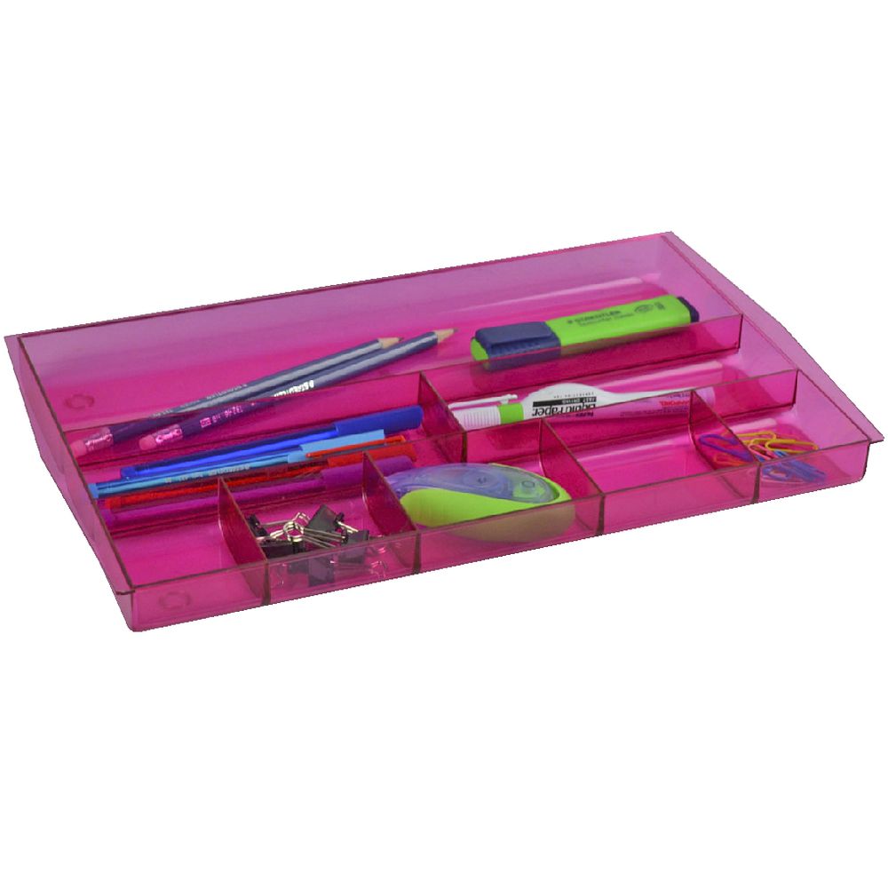 Italplast Drawer Tidy Tinted Pink