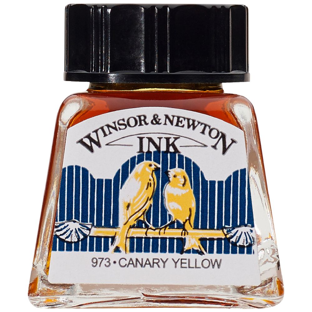 Winsor & Newton Drawing Ink 14mL Canary Yellow 973