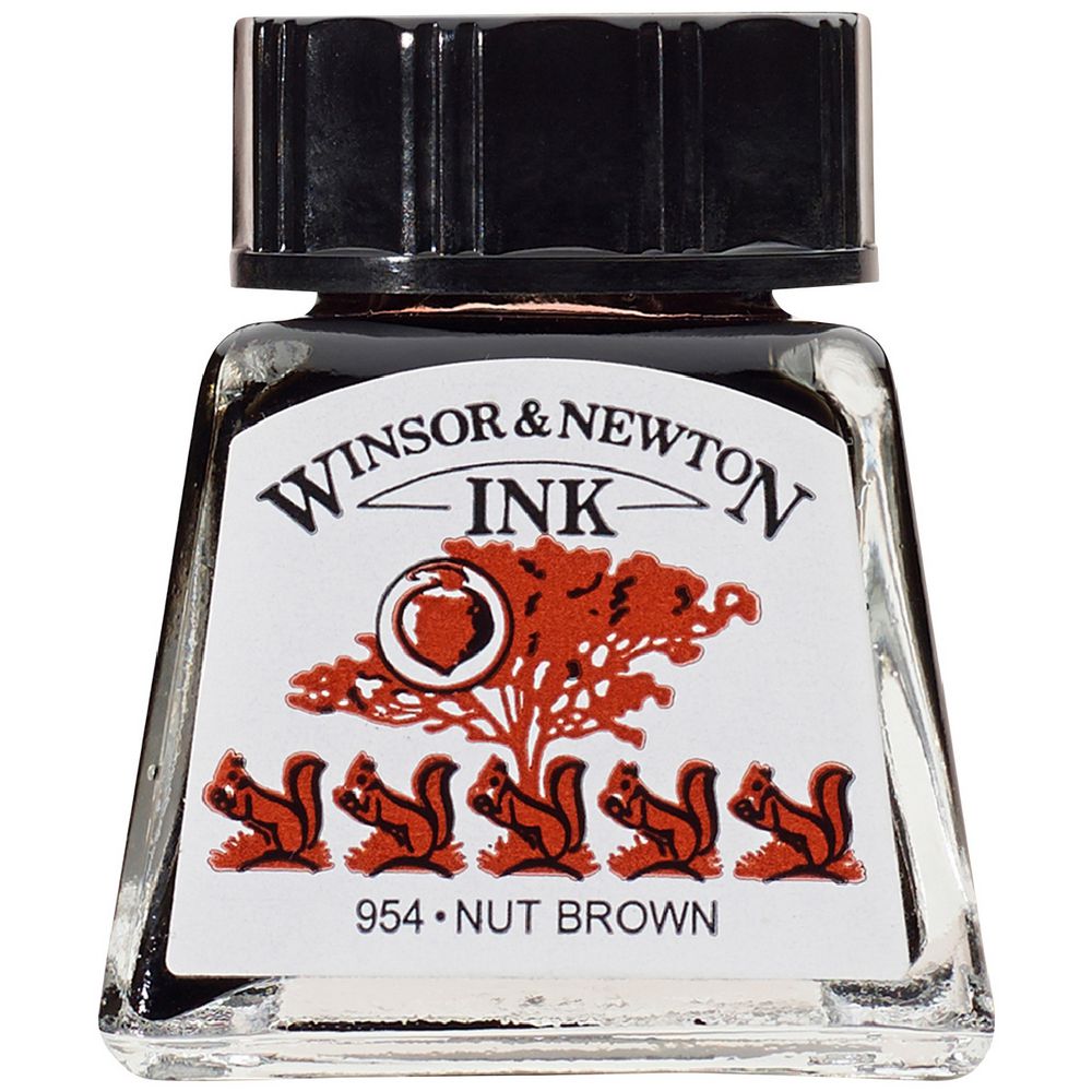 Winsor & Newton Drawing Ink 14mL Nut Brown 954