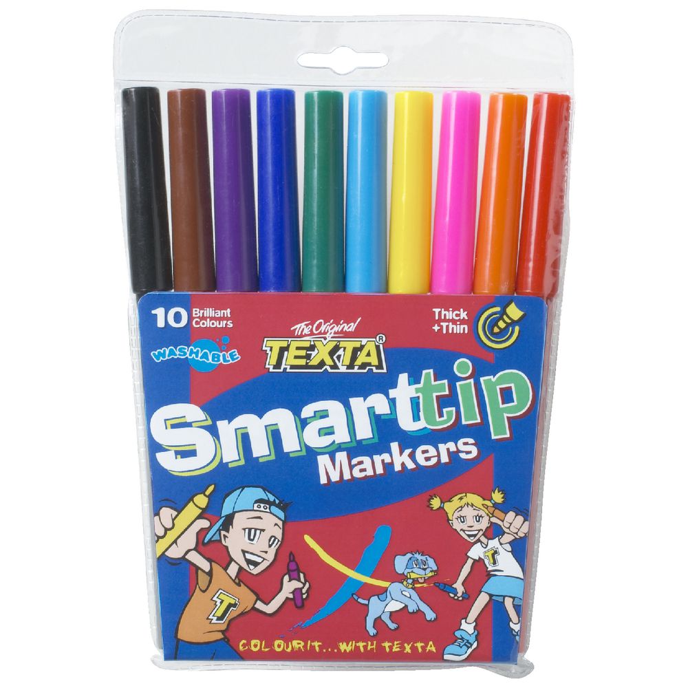 Texta Smarttip Coloured Markers Assorted 10 Pack