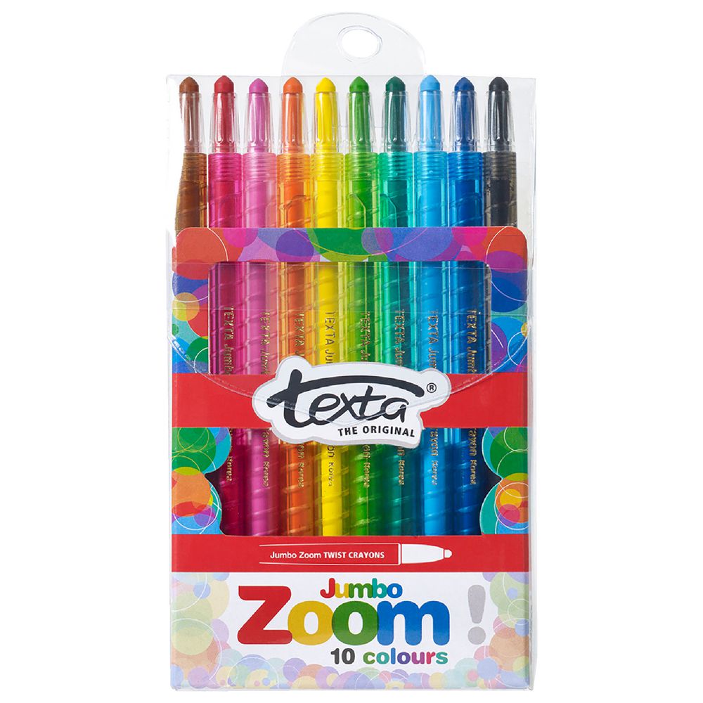 Texta Jumbo Zoom Twistable Crayons 10 Pack