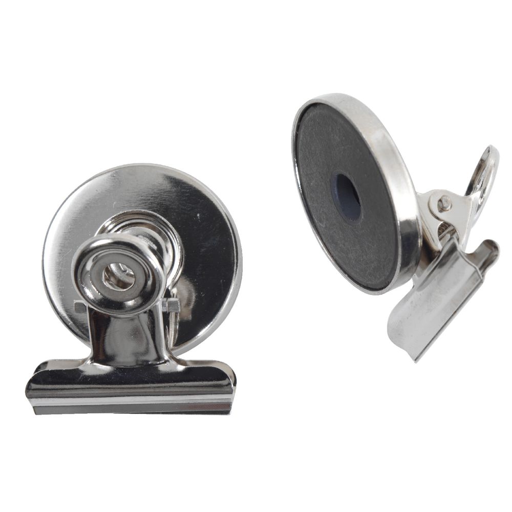 J.Burrows 32mm Magnetic Clips Chrome 2 Pack