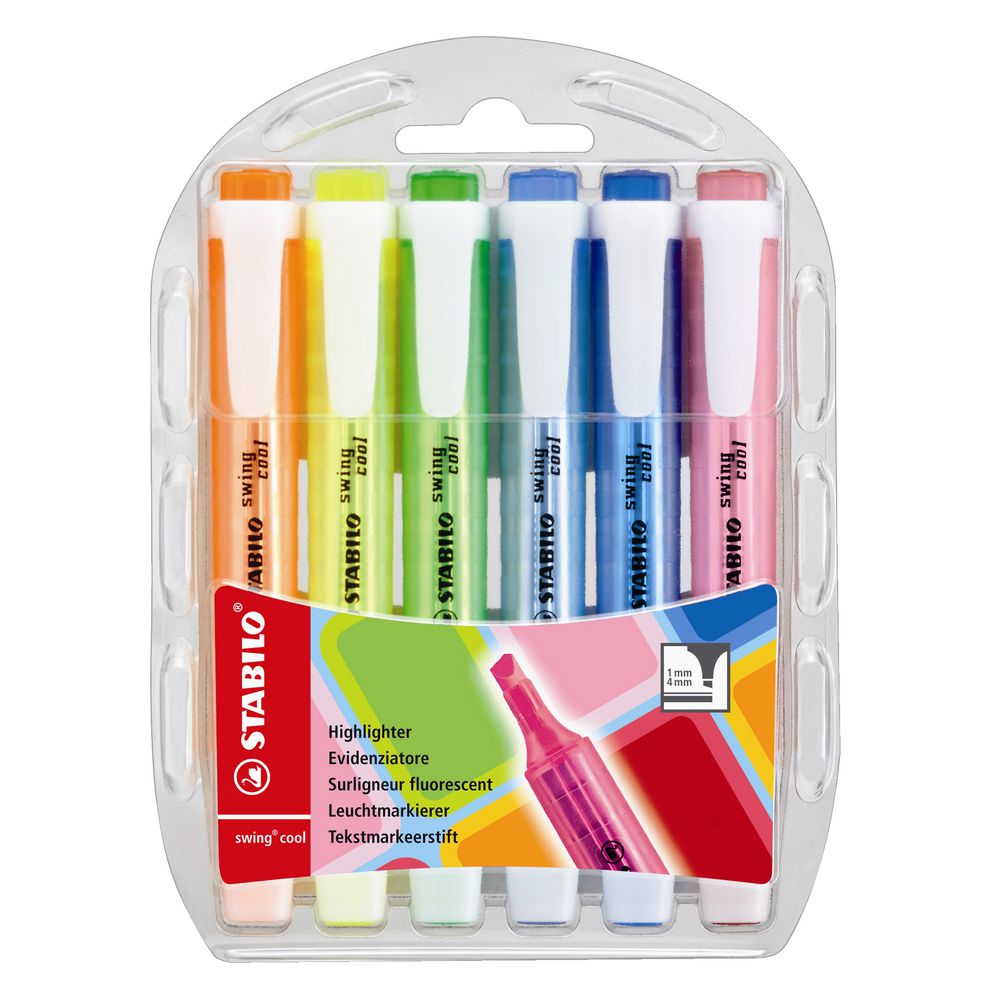 Stabilo Swing Cool Highlighters Assorted Colours 6 Pack