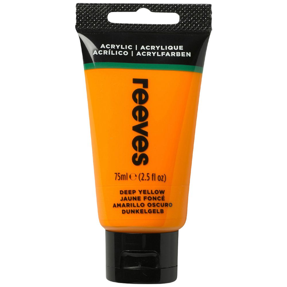 Reeves Artist Acrylic Paint 75mL Deep Yellow