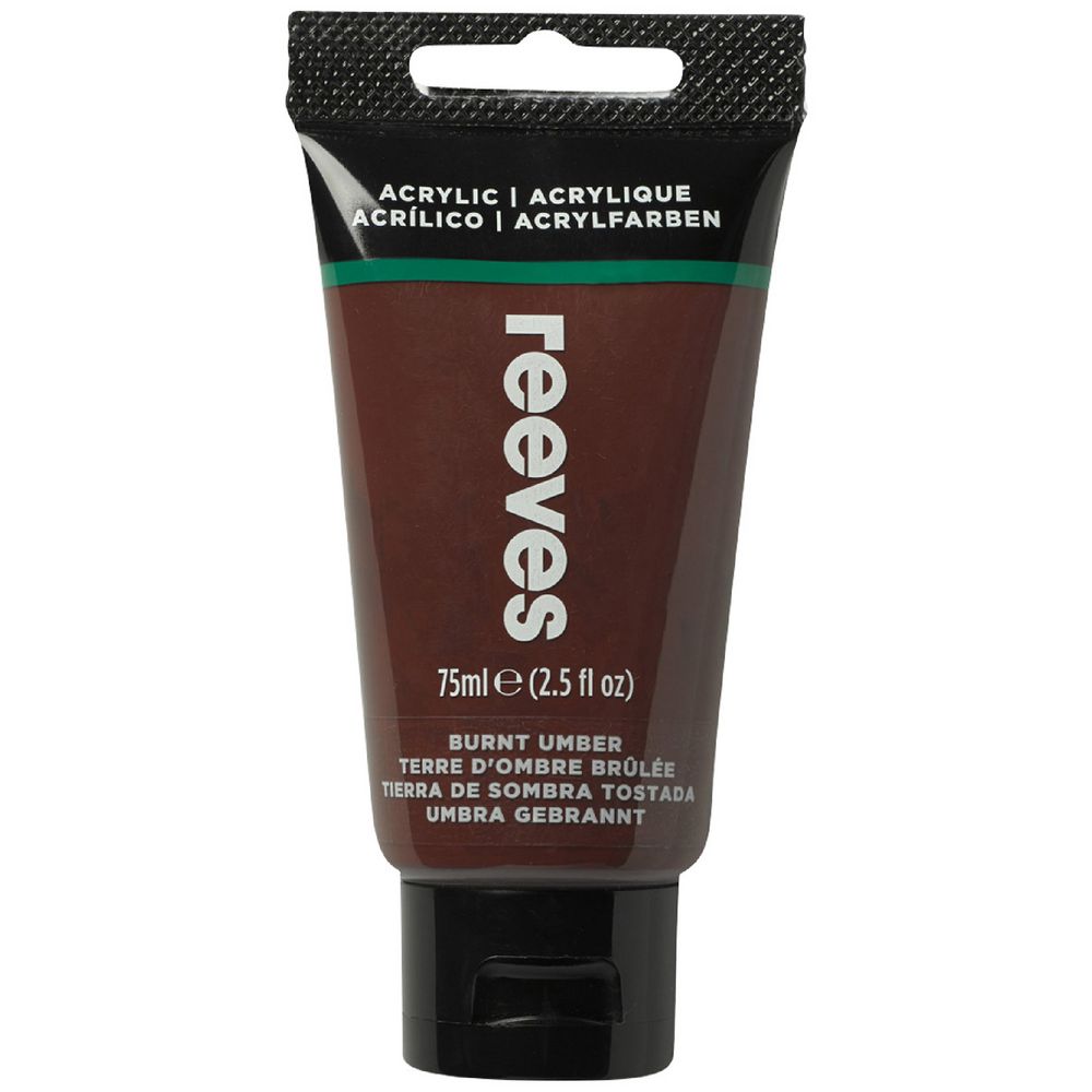 Reeves Artist Acrylic Paint 75mL Burnt Umber