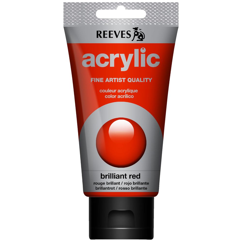 Reeves Artist Acrylic Paint 75mL Brilliant Red