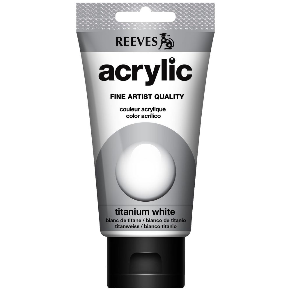 Reeves Artist Acrylic Paint 75mL Titanium White