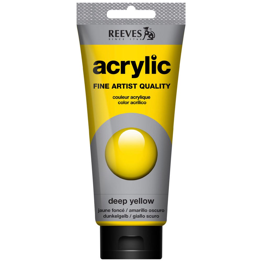 Reeves Artist Acrylic Paint 200mL Deep Yellow
