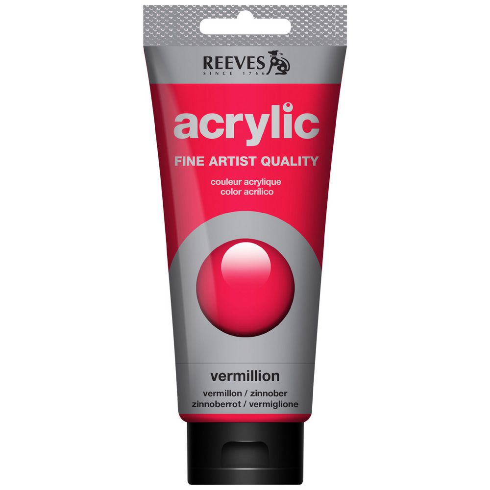 Reeves Artist Acrylic Paint 200mL Vermillion