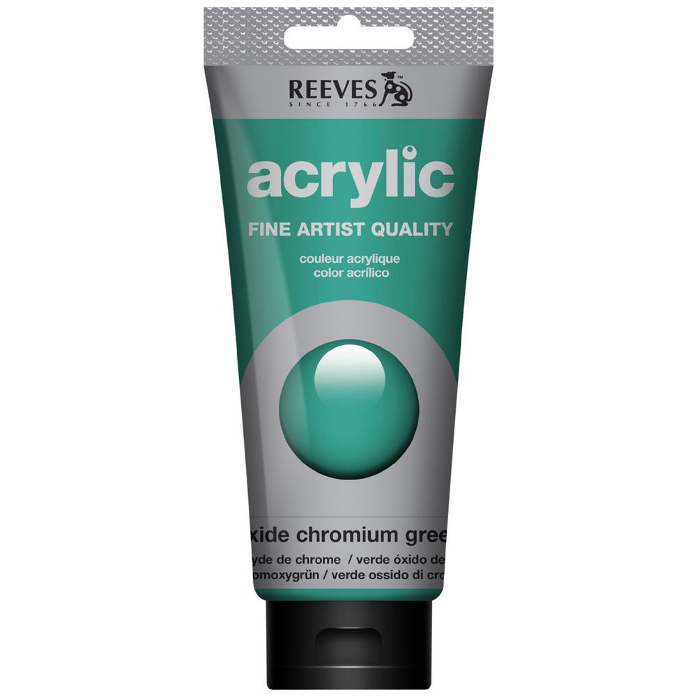 Reeves Artist Acrylic Paint 200mL Oxide Chromium Green