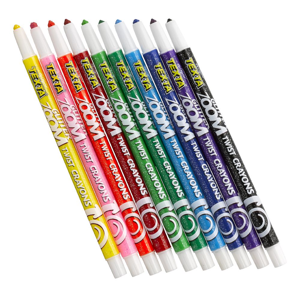 Texta Glitter Zoom Twistable Crayons Pack 10
