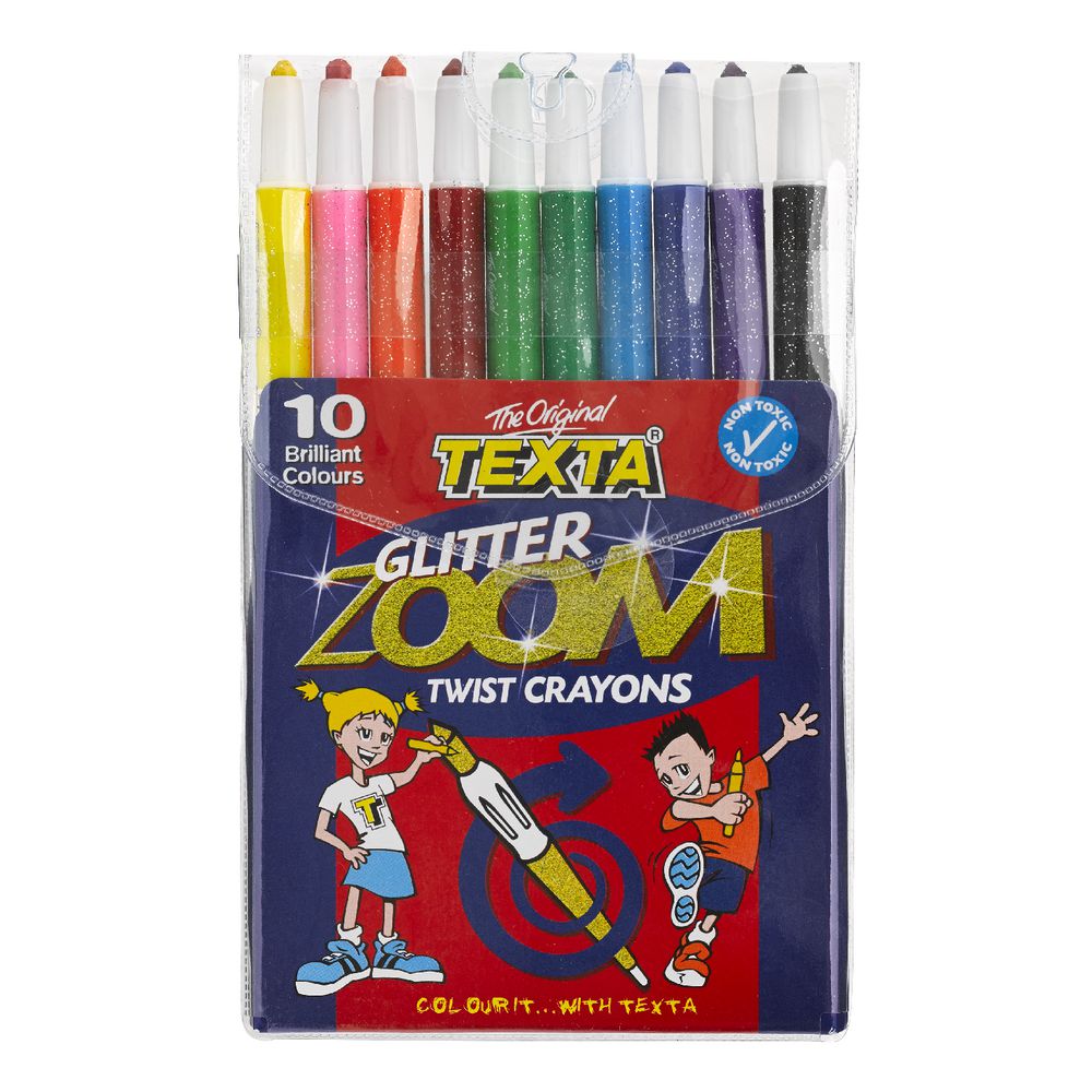 Texta Glitter Zoom Twistable Crayons Pack 10