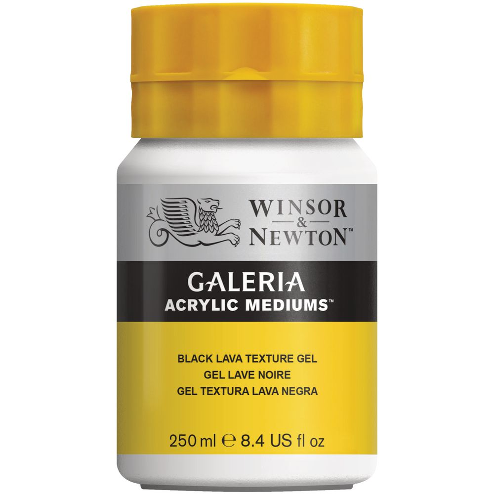 Winsor & Newton Galeria Acrylic Black Lava Texture Gel 250mL
