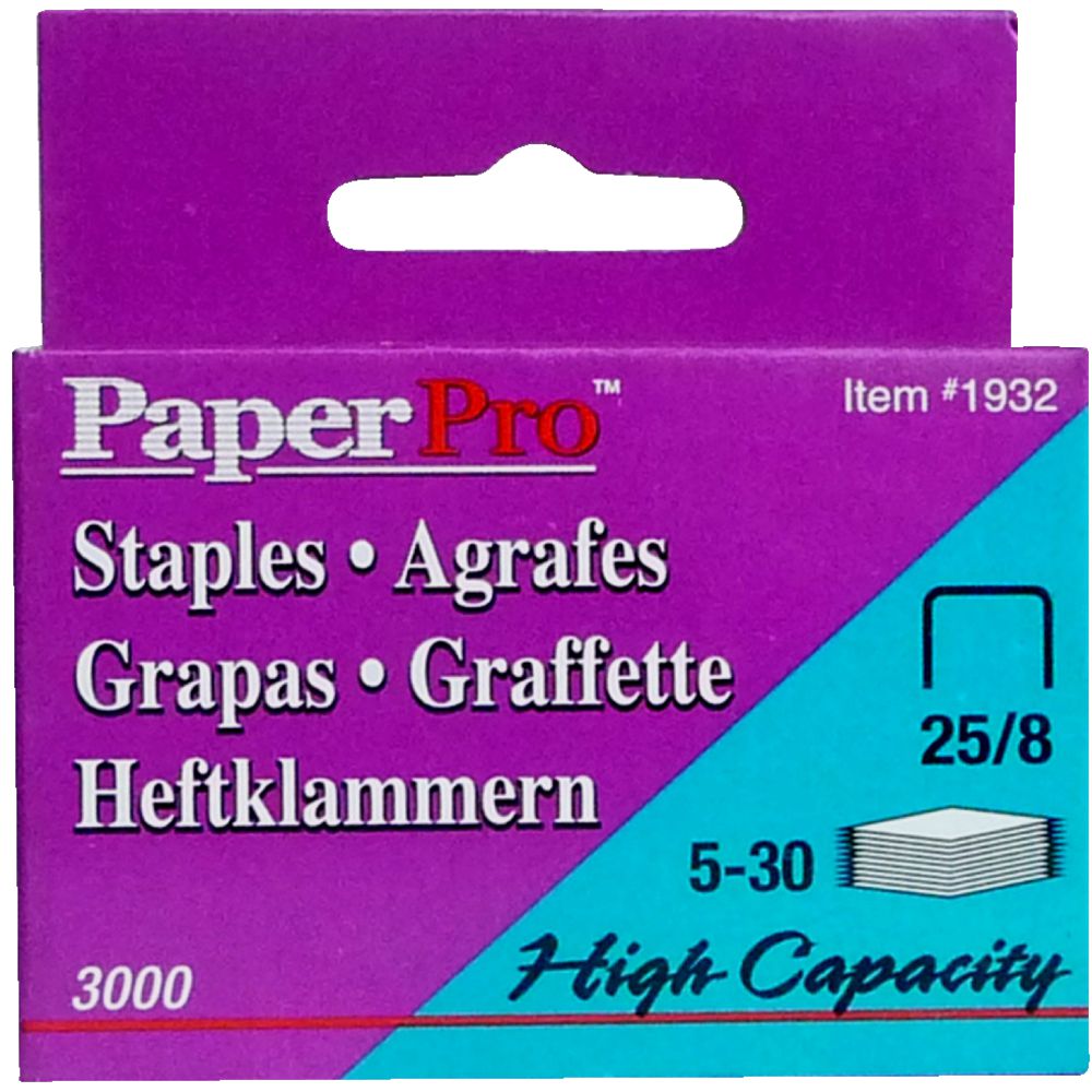 PaperPro 25/8 Staples 3000 Pack