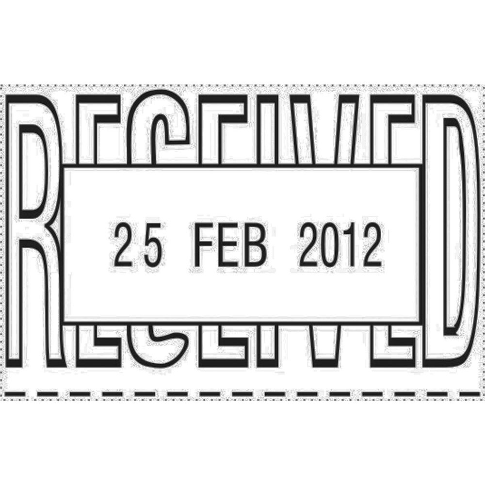 Deskmate Rubber Text Die Plate Stamp Date Received