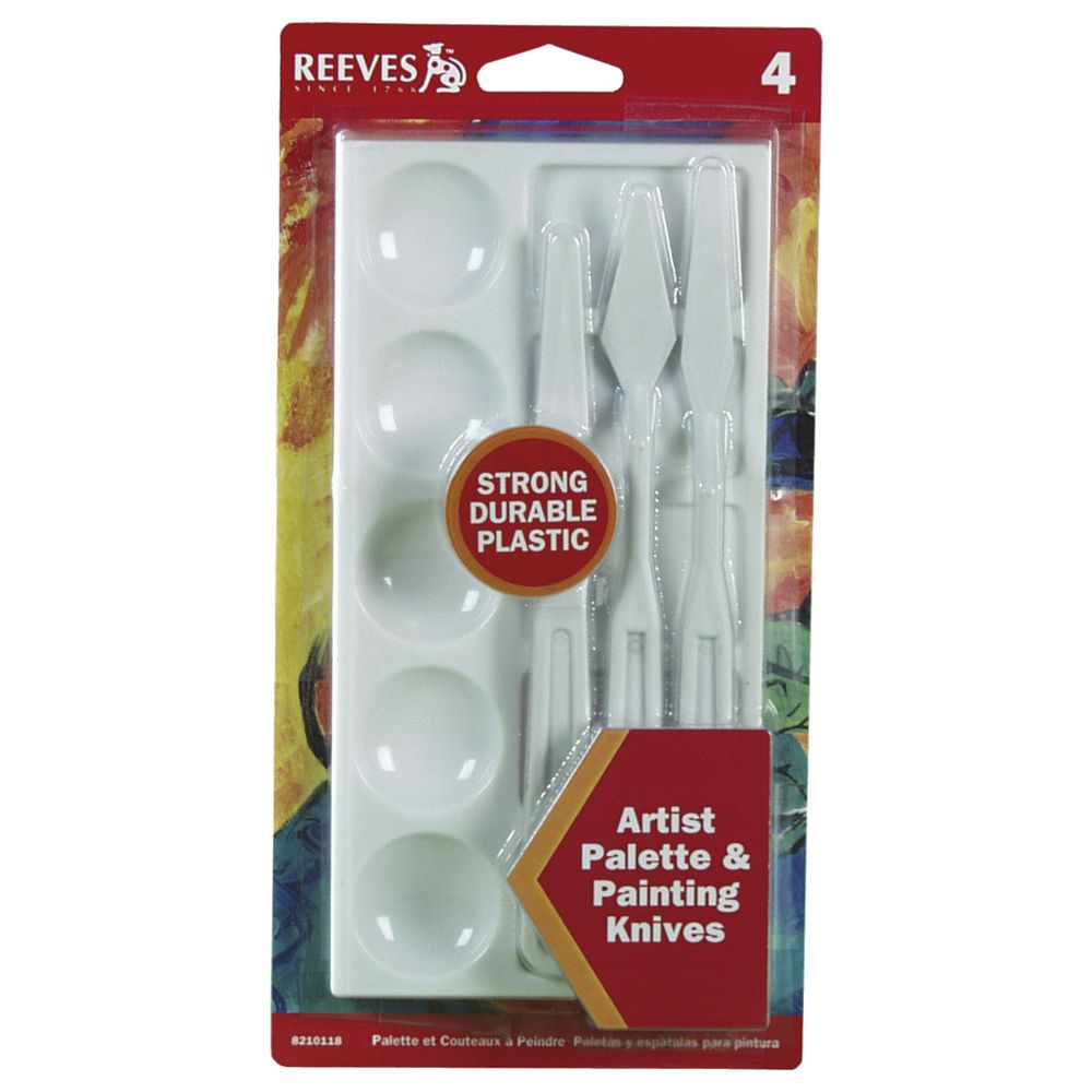 Reeves Rectangular Palette and Painting Knife Set