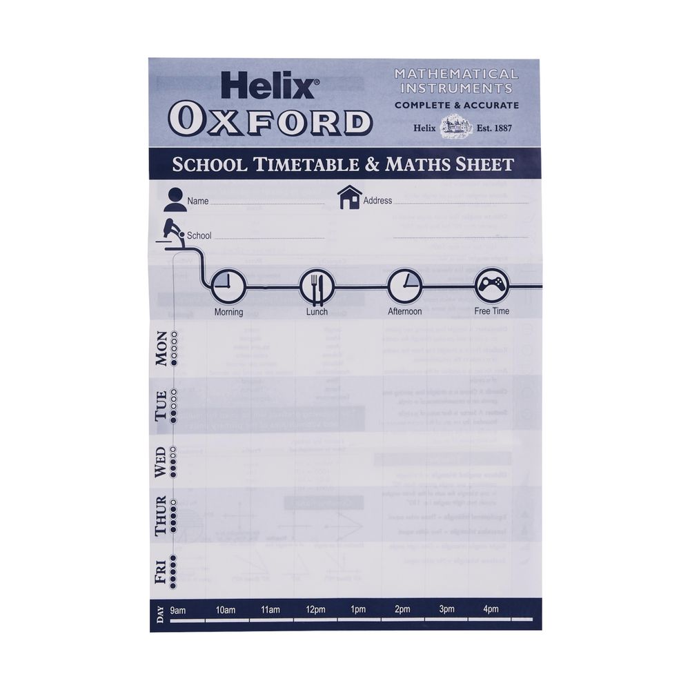 Helix Oxford Blue 9 Piece Maths Set