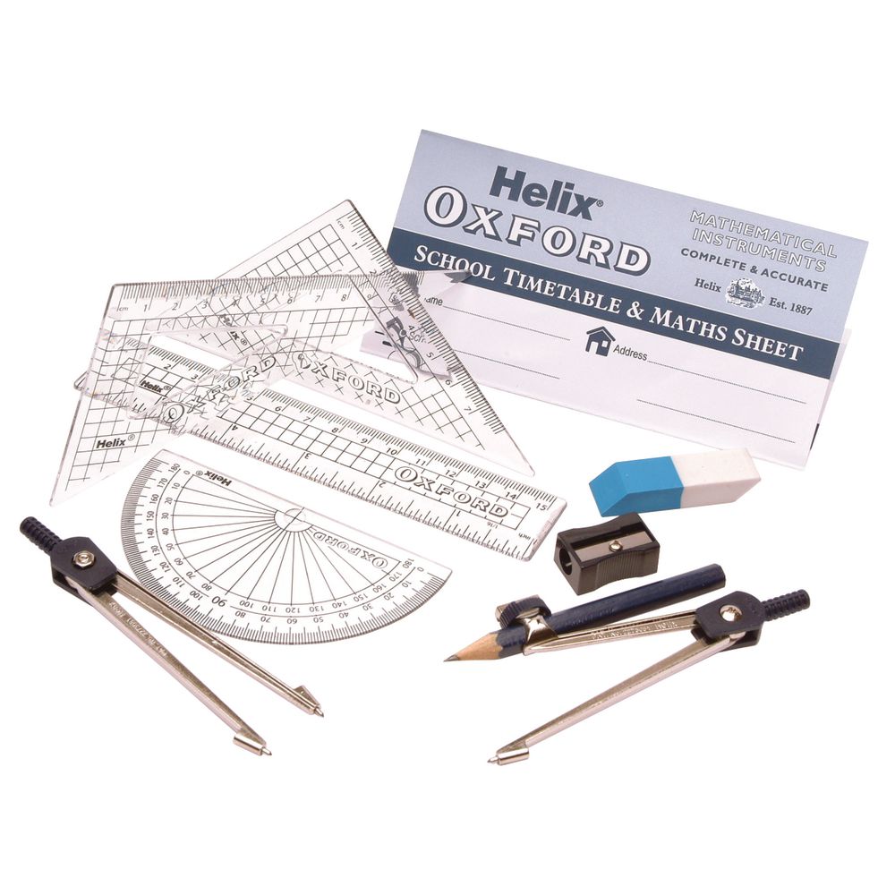 Helix Oxford Blue 9 Piece Maths Set