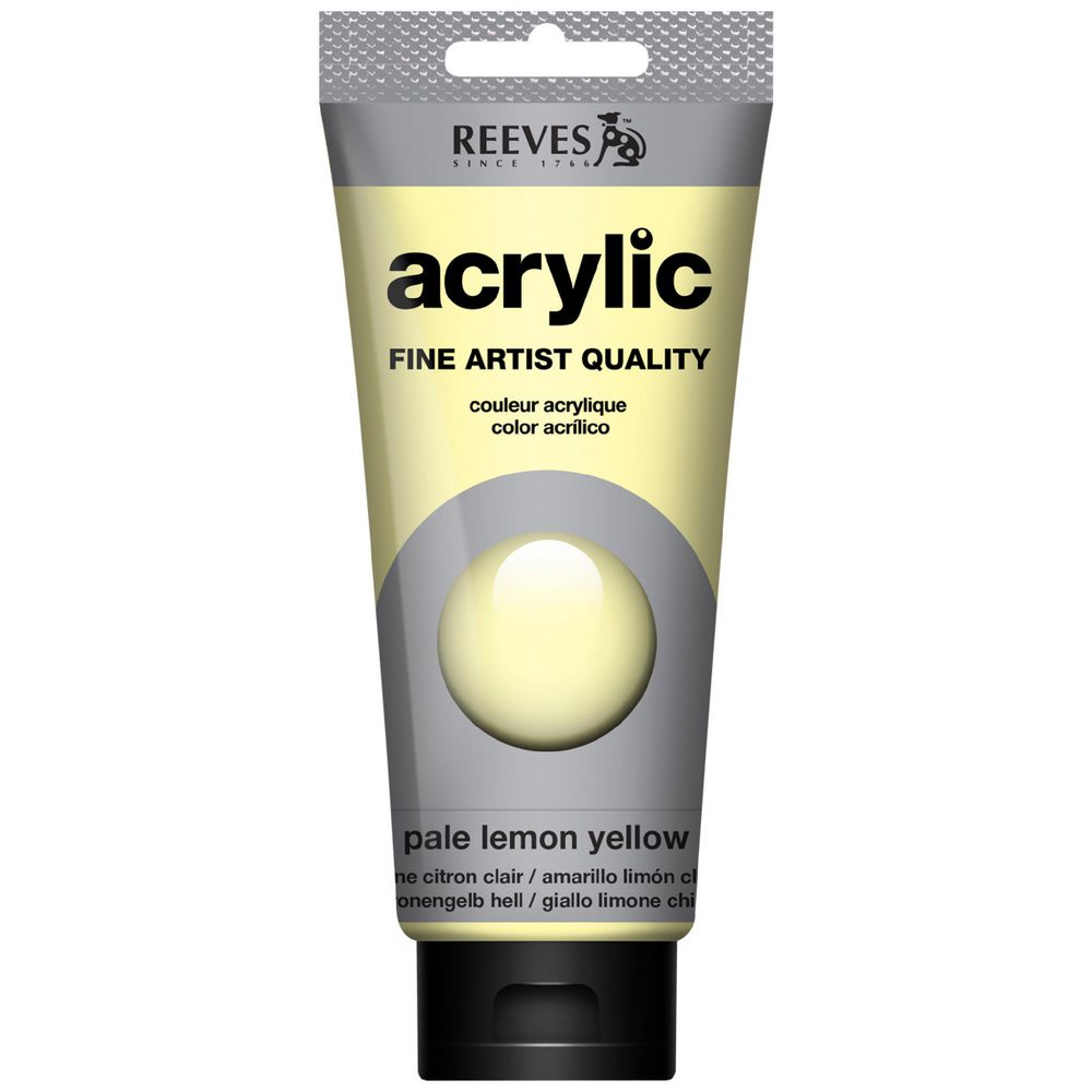 Reeves Artist Acrylic Paint 200mL Pale Lemon Yellow