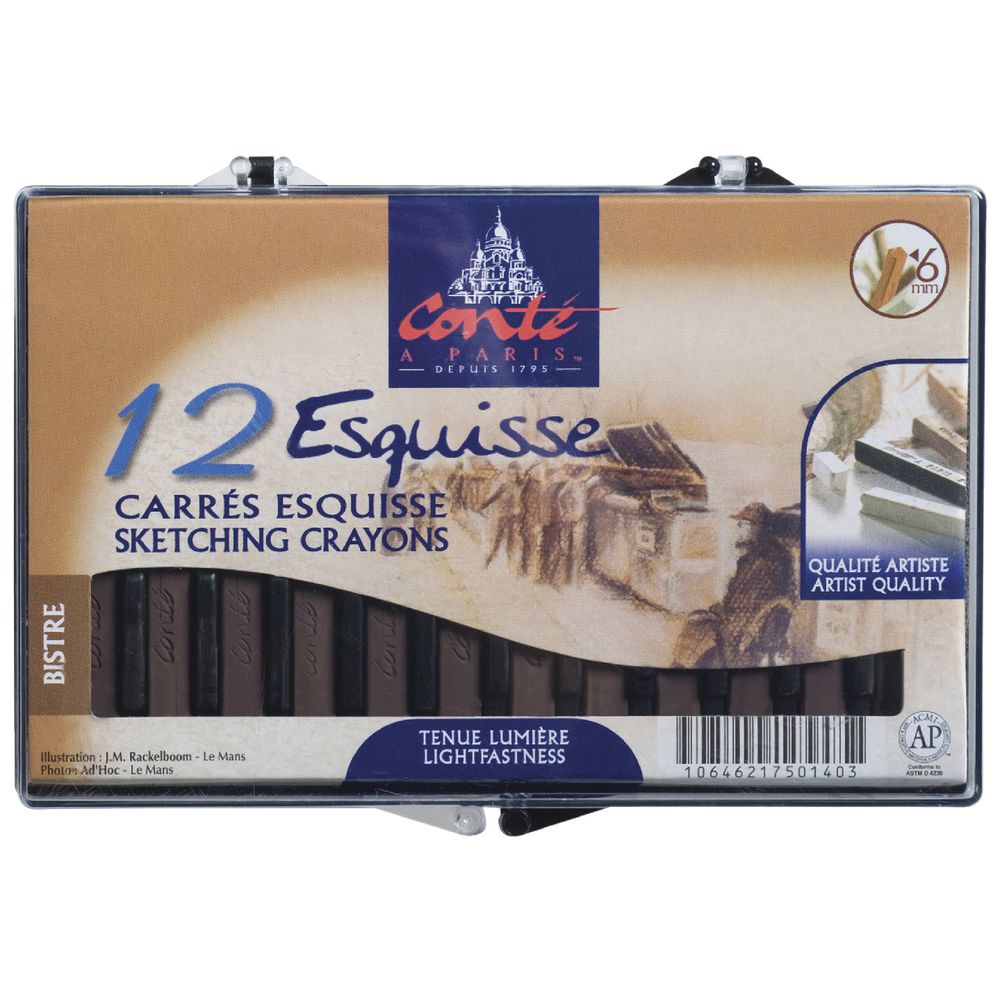 Conte Crayon Bistre Set 12 Pack
