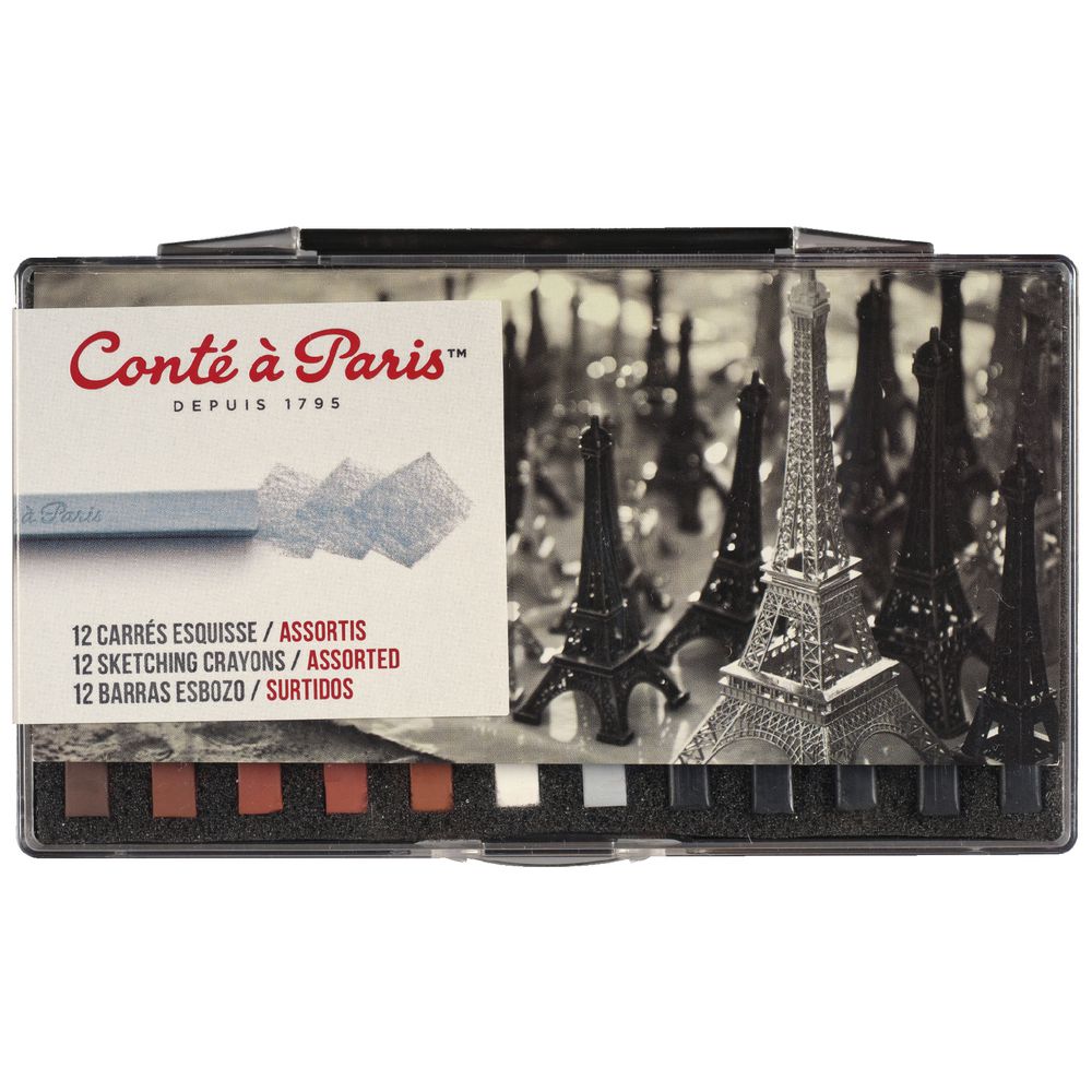 Conte Crayon Assorted Sketch Set 12 Pack