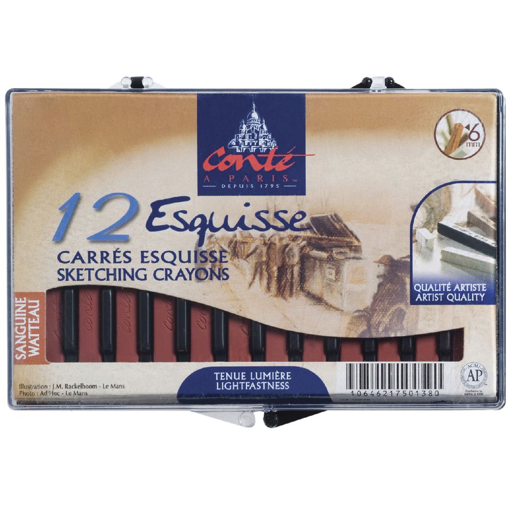 Conte Crayon Sanguine Watteau Set 12 Pack