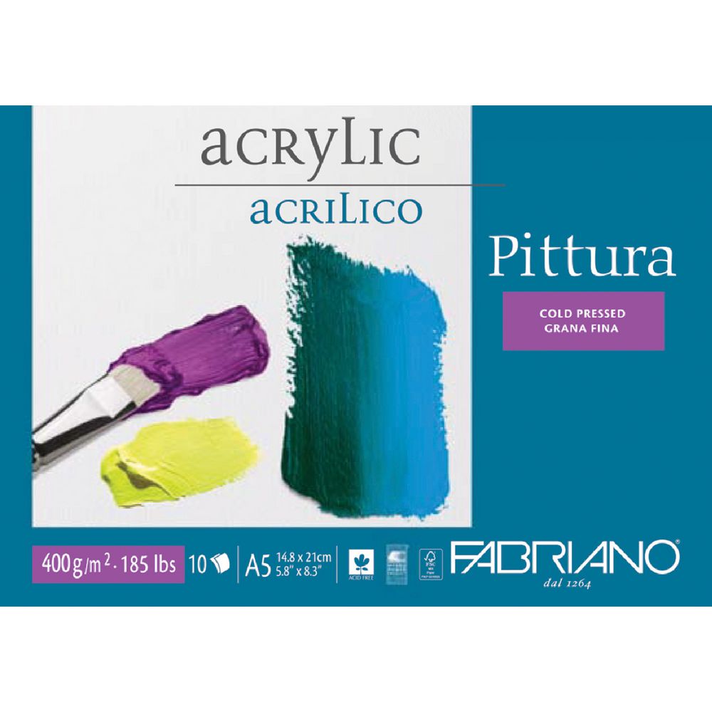 Fabriano A5 Acrylic Pad 400gsm 10 Sheet
