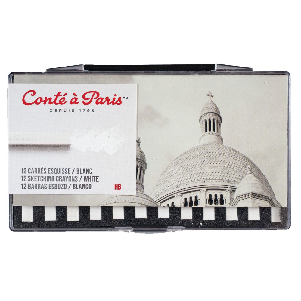 Conte Crayon White HB Set 12 Pack