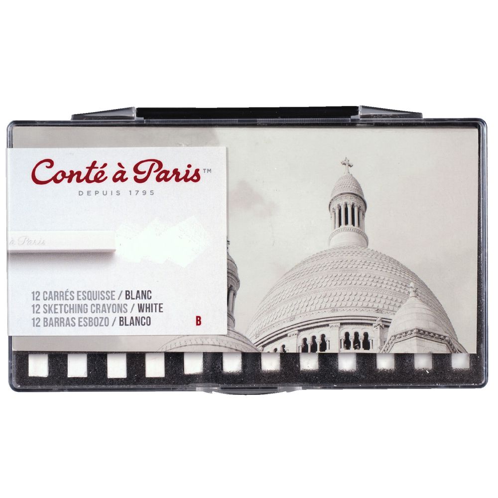 Conte Crayon White B Set 12 Pack