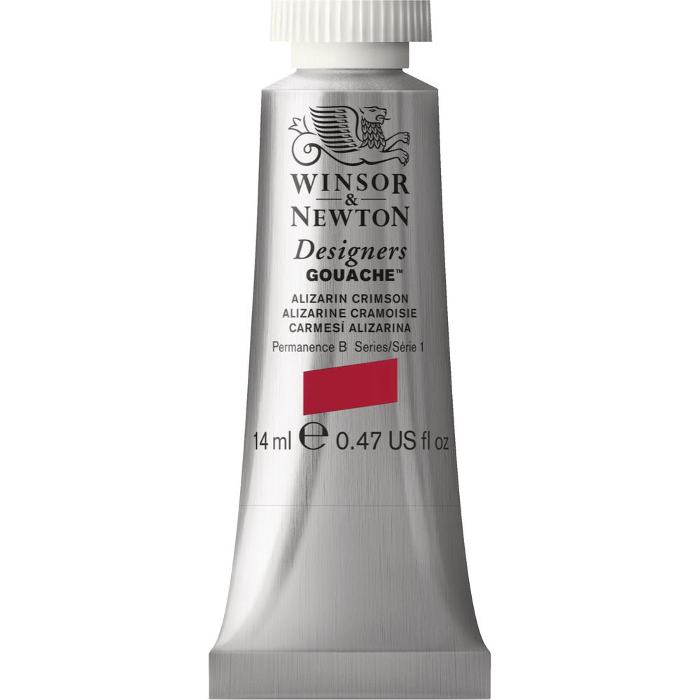 Winsor & Newton Designers Gouache 14mL Alizarin Crimson S0