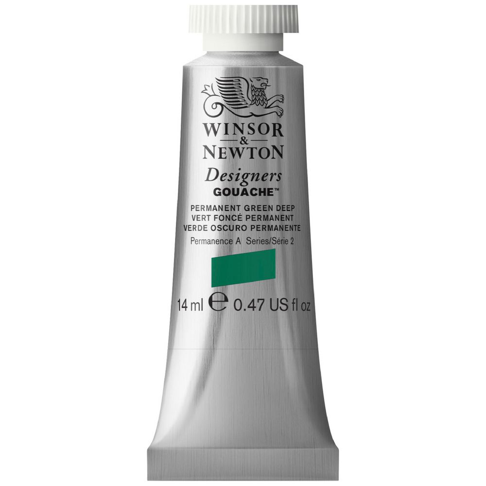 Winsor & Newton Designers Gouache 14mL Perm Green Deep S2