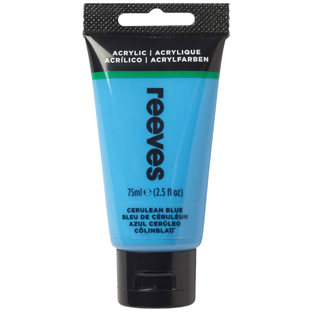 Reeves Artist Acrylic Paint 75mL Cerulean Blue Hue