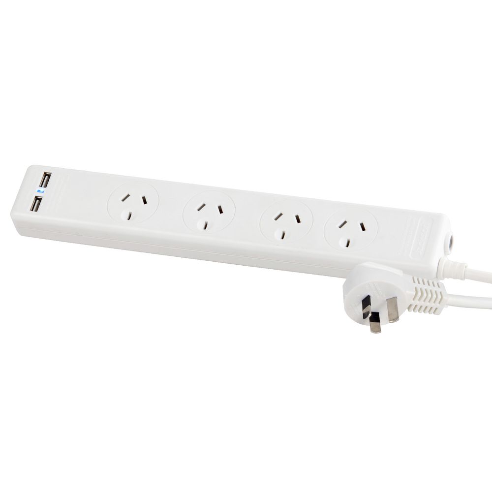 Jackson 4 Way Powerboard With 2 USB Charger 3 AMP