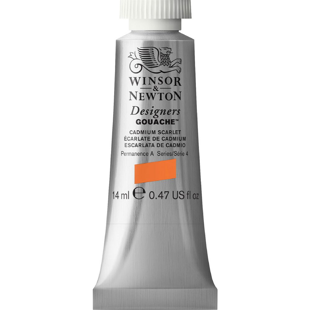 Winsor & Newton Designers Gouache 14mL Cadmium Scarlet S4