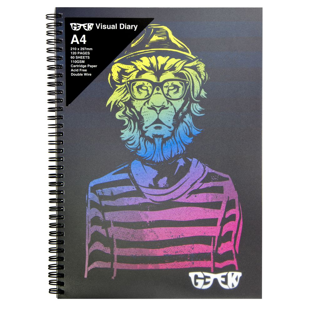Geek A4 Visual Diary Hipster Lion