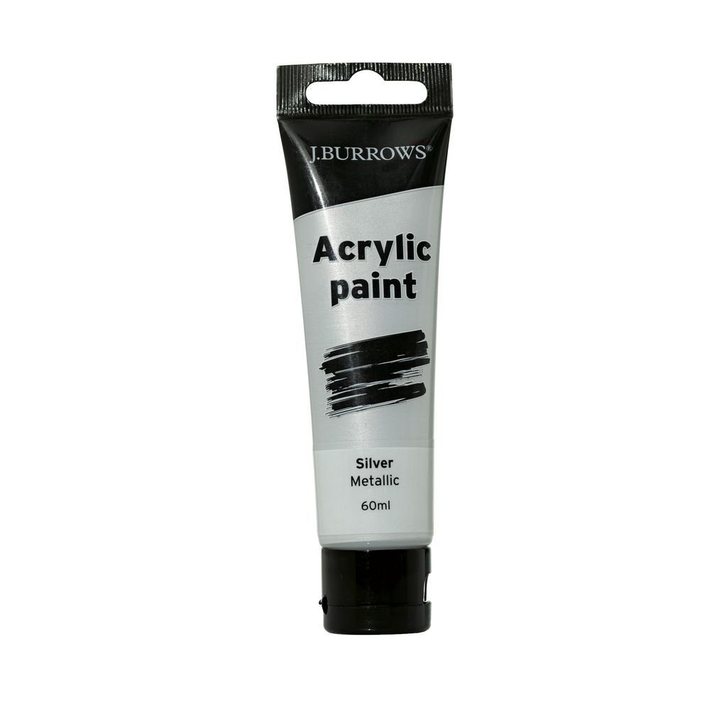 J.Burrows Acrylic Paint 60mL Metallic Silver