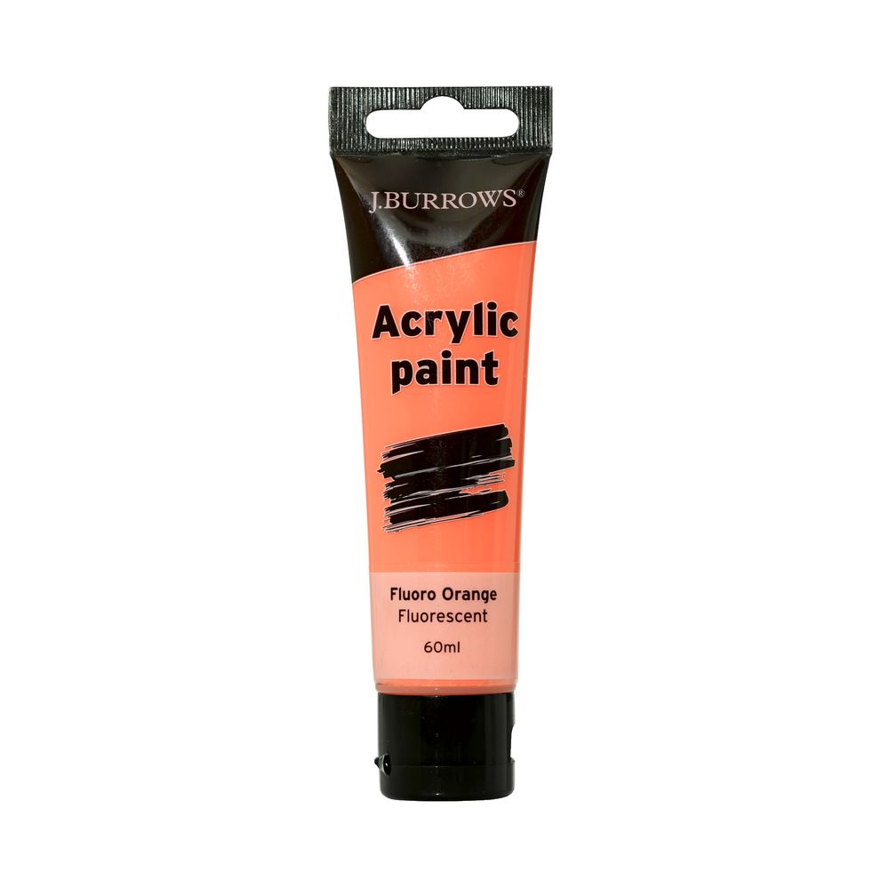 J.Burrows Acrylic Paint 60mL Fluoro Orange