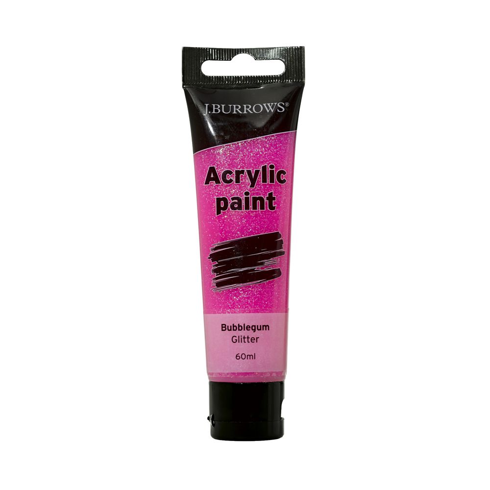 J.Burrows Acrylic Paint 60mL Glitter Bubble-gum